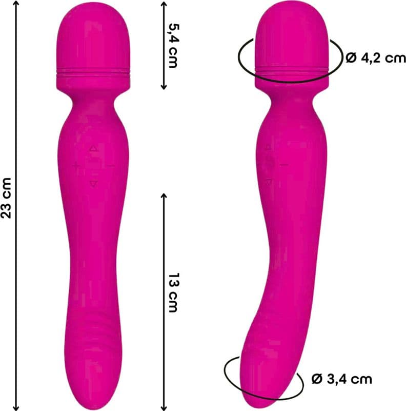 Wand Massager Vibratore Potente Dildo Massaggiatore in Silicone doppia Vibrazione - 12