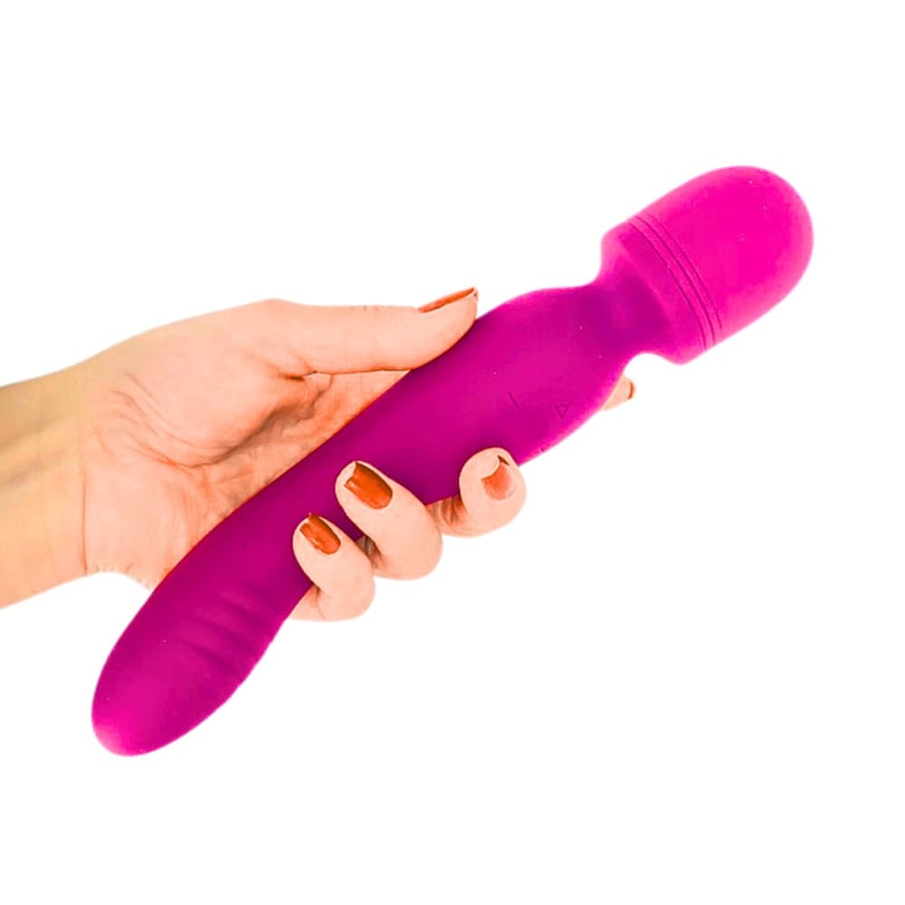 Wand Massager Vibratore Potente Dildo Massaggiatore in Silicone doppia Vibrazione - 14