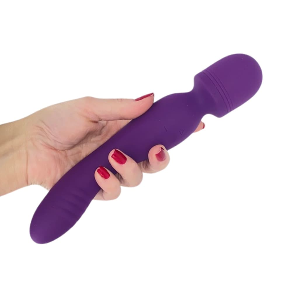 Wand Massager Vibratore Potente Dildo Massaggiatore in Silicone doppia Vibrazione - 4