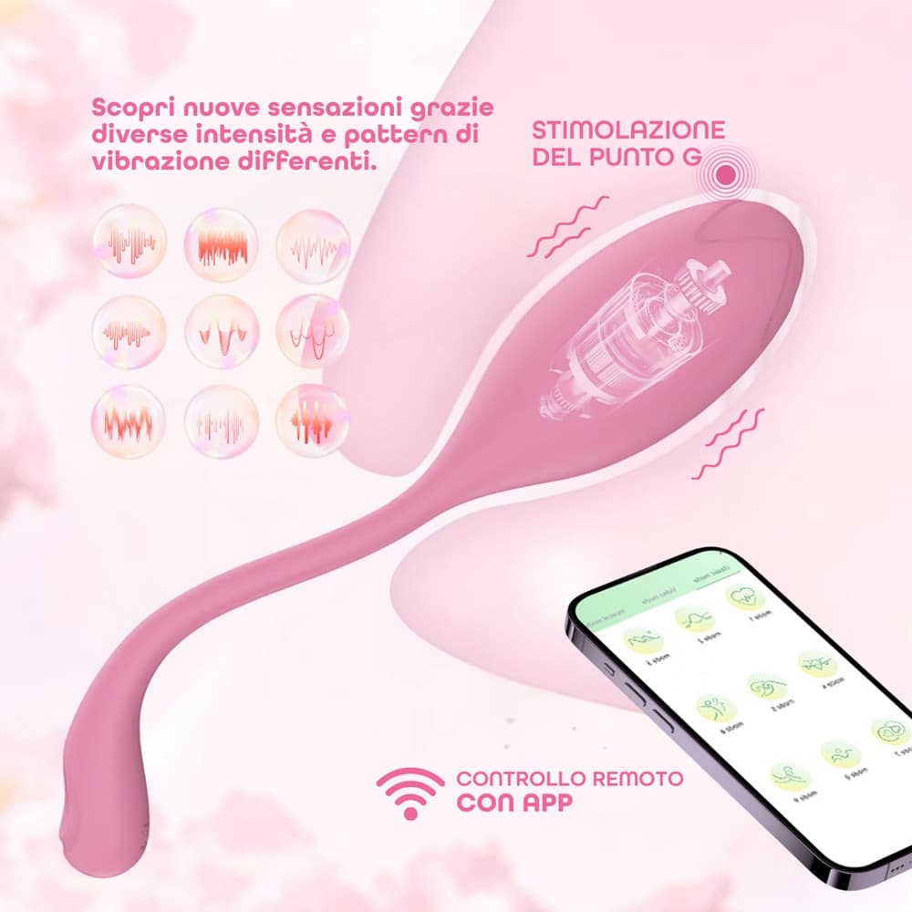 Ovetto Vibrante con App Vibratore Punto G e Clitoride in Silicone 9 Modalità USB - 14