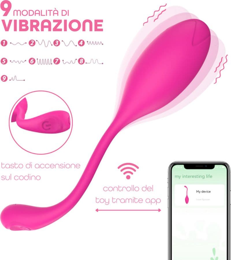 Ovetto Vibrante con App Vibratore Punto G e Clitoride in Silicone 9 Modalità USB - 7
