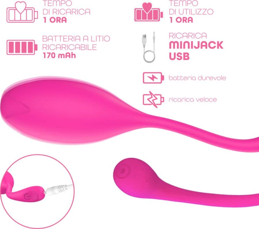 Ovetto Vibrante con App Vibratore Punto G e Clitoride in Silicone 9 Modalità USB - 9