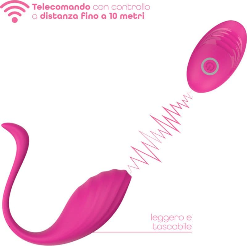 Ovetto Vibrante Vibratore Curvo Telecomandato 10 Modalità di Vibrazione Sex Toy - 8
