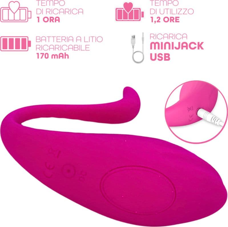 Ovetto Vibrante Vibratore Curvo Telecomandato 10 Modalità di Vibrazione Sex Toy - 9