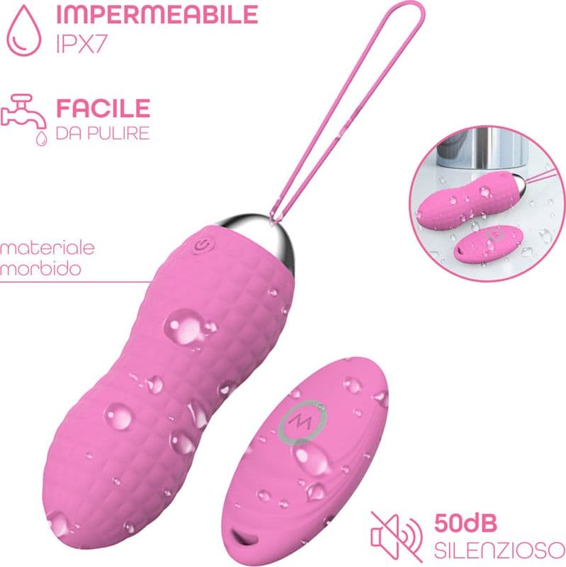 Ovetto Vibrante Telecomandato con 10 Modalità di Vibrazione in Silicone Sex Toy - 14