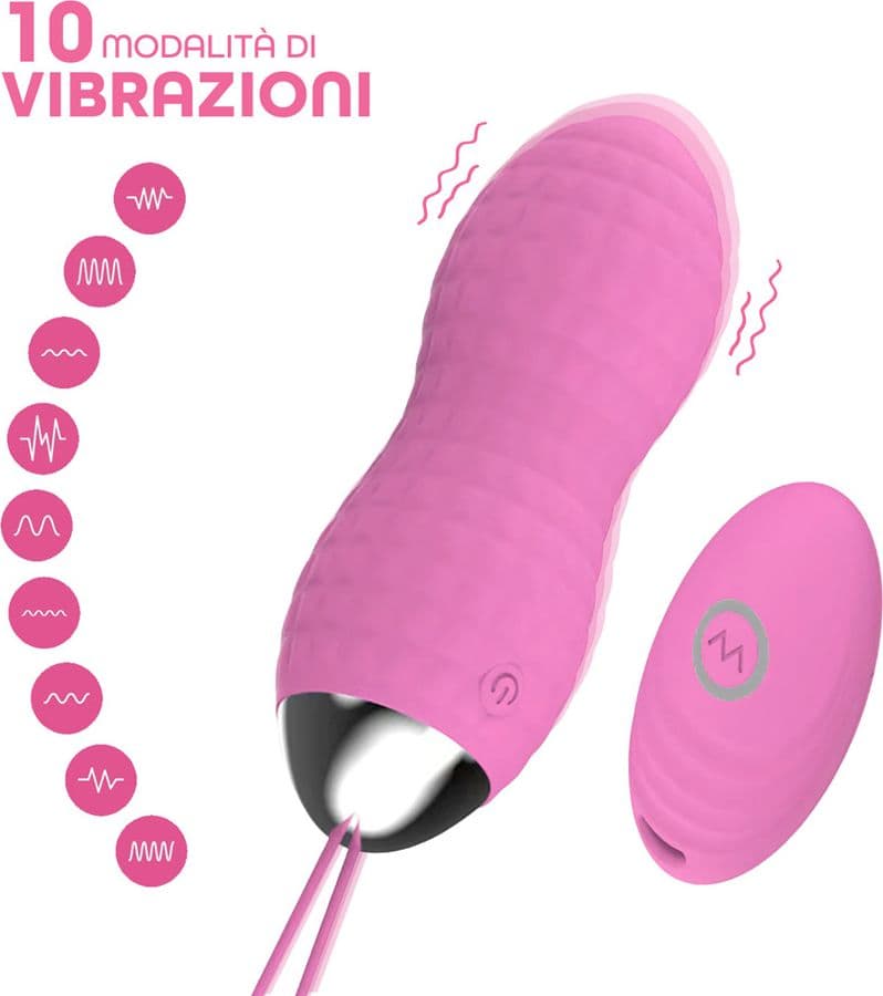 Ovetto Vibrante Telecomandato con 10 Modalità di Vibrazione in Silicone Sex Toy - 18