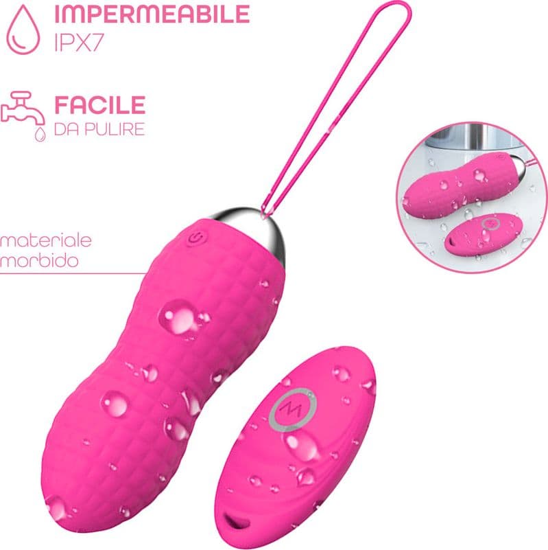 Ovetto Vibrante Telecomandato con 10 Modalità di Vibrazione in Silicone Sex Toy - 5
