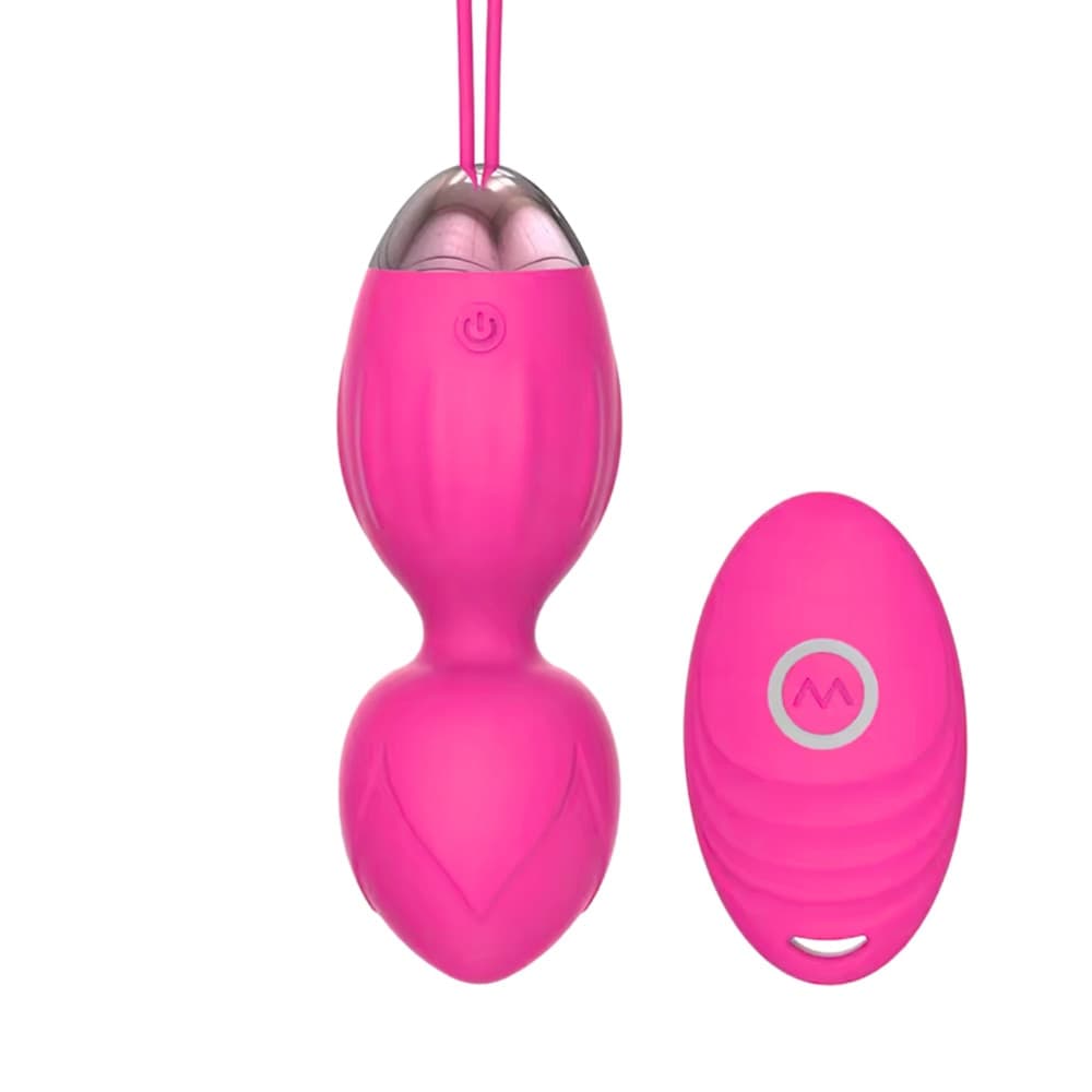 Ovetto Vibrante Doppia Sfera Telecomandato con 10 Modalità Vibratore in Silicone - 1