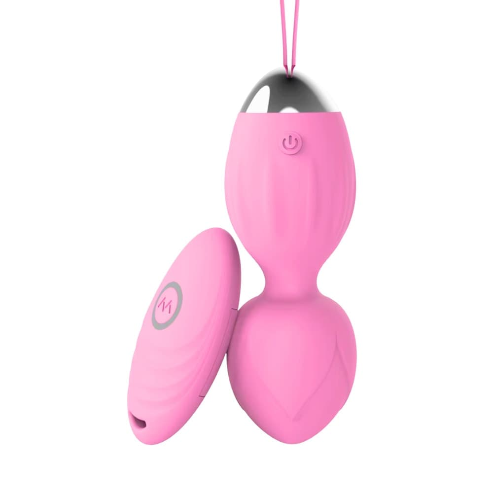 Ovetto Vibrante Doppia Sfera Telecomandato con 10 Modalità Vibratore in Silicone - 17