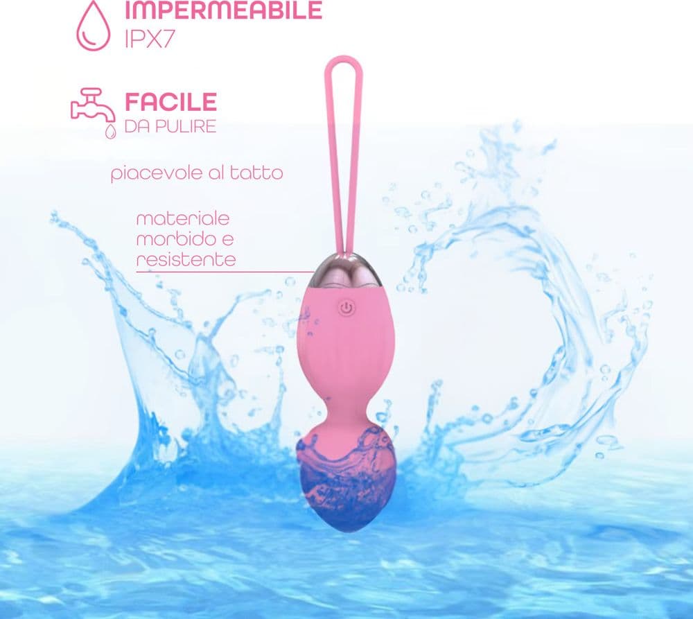 Ovetto Vibrante Doppia Sfera Telecomandato con 10 Modalità Vibratore in Silicone - 18