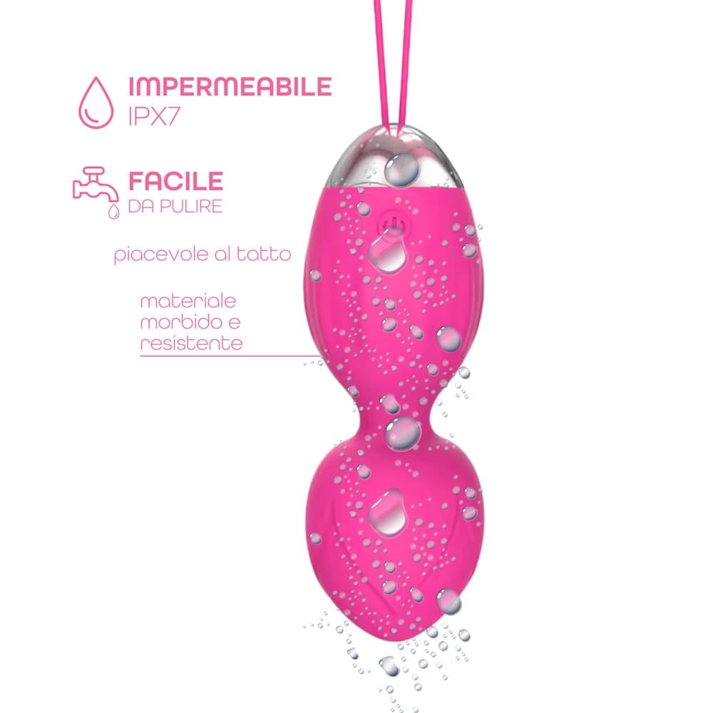 Ovetto Vibrante Doppia Sfera Telecomandato con 10 Modalità Vibratore in Silicone - 3