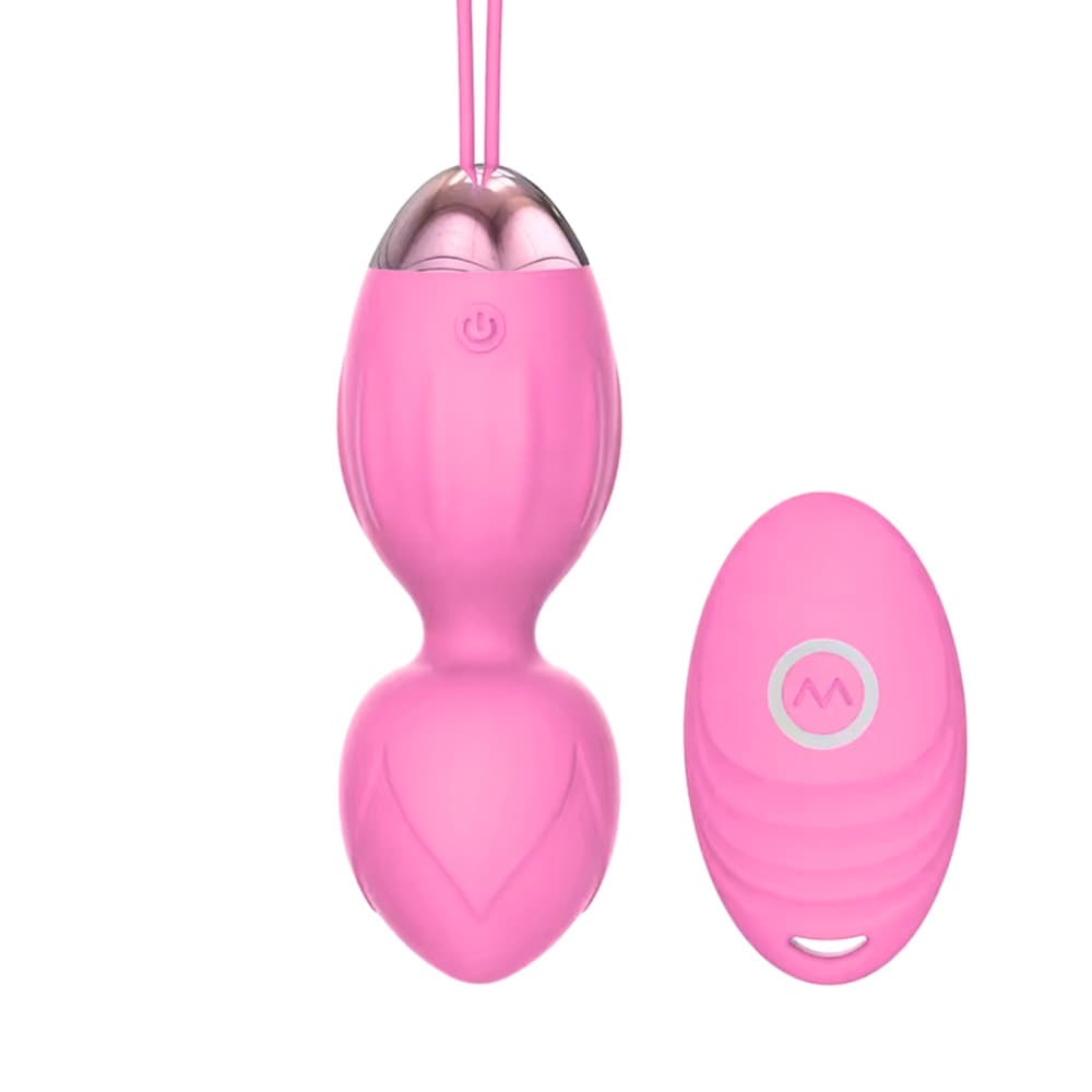 Ovetto Vibrante Doppia Sfera Telecomandato con 10 Modalità Vibratore in Silicone - 10
