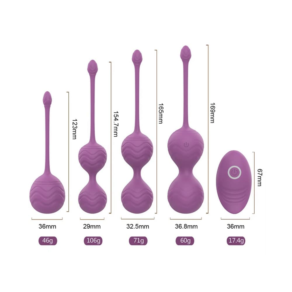 Palline Vaginali Vibranti Set in Silicone Medicale con Telecomando Kegel Pelvico - 14