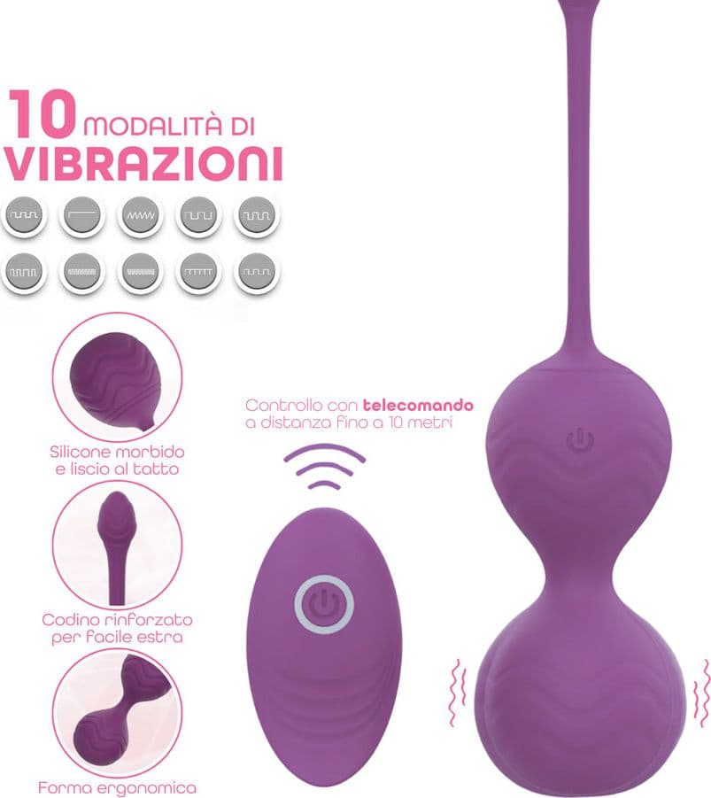 Palline Vaginali Vibranti Set in Silicone Medicale con Telecomando Kegel Pelvico - 15