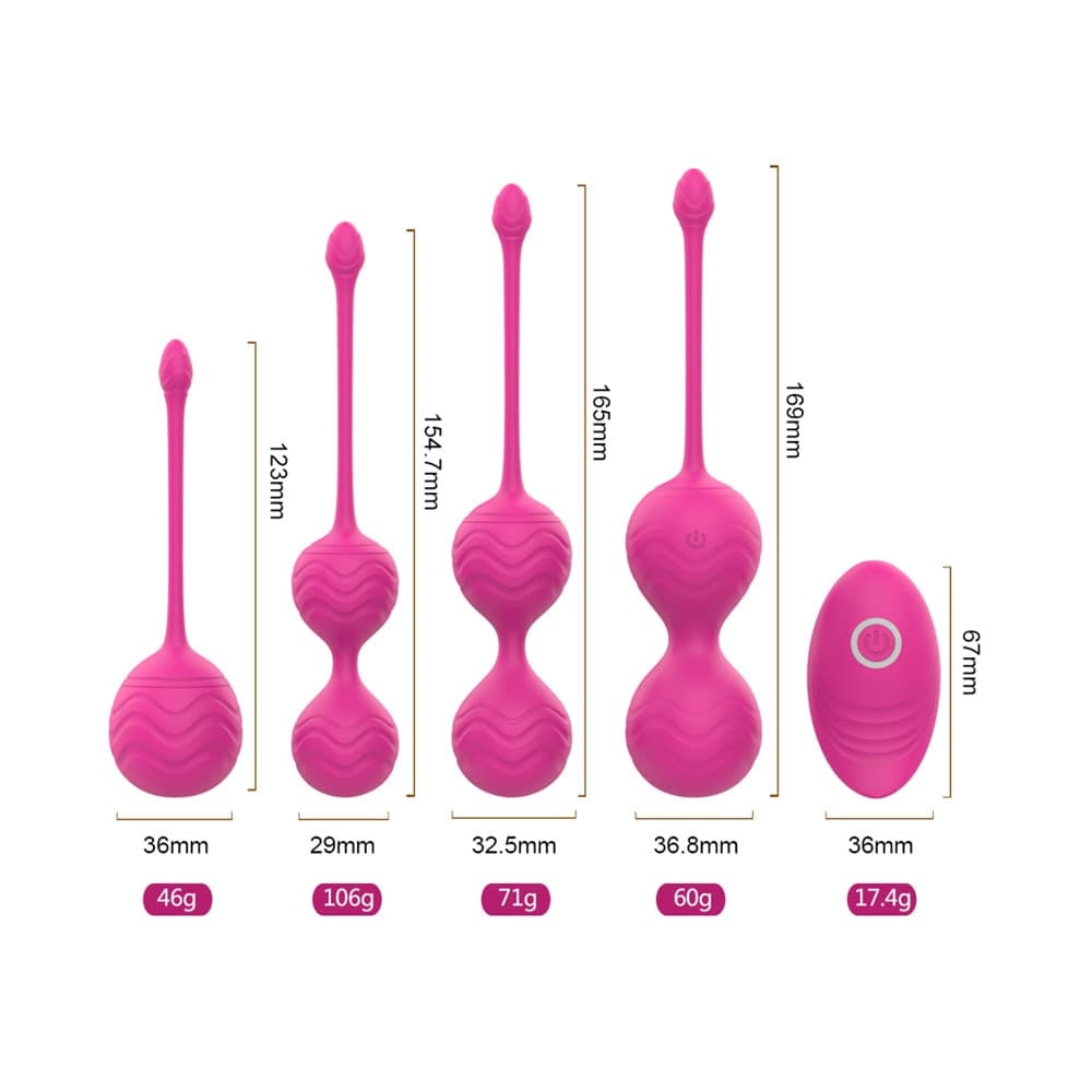 Palline Vaginali Vibranti Set in Silicone Medicale con Telecomando Kegel Pelvico - 3