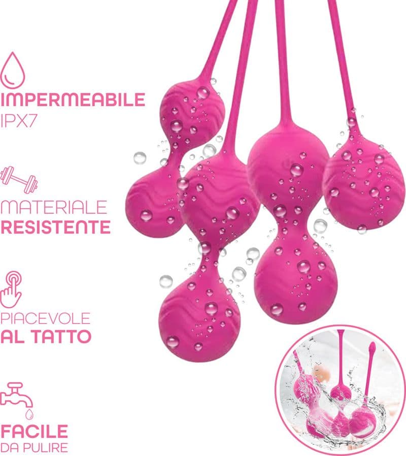Palline Vaginali Vibranti Set in Silicone Medicale con Telecomando Kegel Pelvico - 4