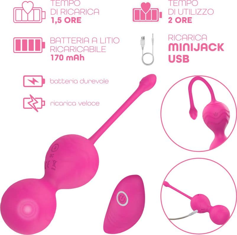 Palline Vaginali Vibranti Set in Silicone Medicale con Telecomando Kegel Pelvico - 7