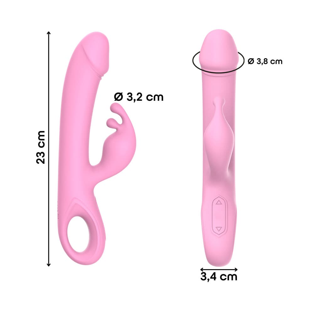 Vibratore Rabbit Doppia Stimolazione Clitoride Punto G Dildo in Silicone Medico - 18