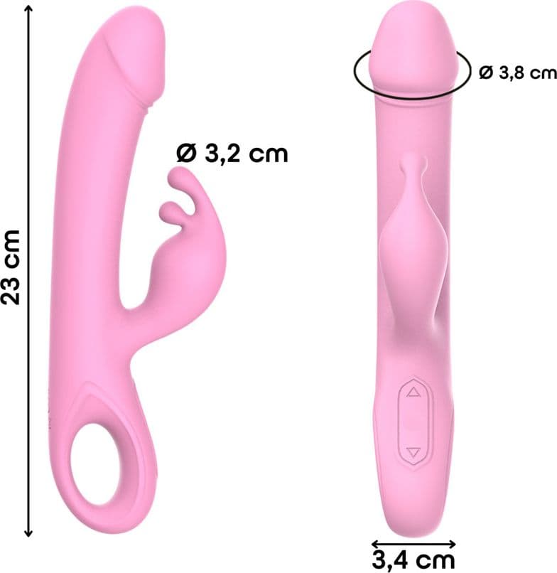 Vibratore Rabbit Doppia Stimolazione Clitoride Punto G Dildo in Silicone Medico - 16