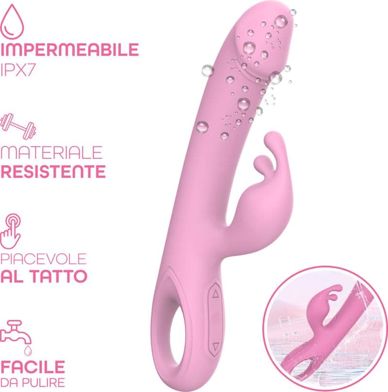 Vibratore Rabbit Doppia Stimolazione Clitoride Punto G Dildo in Silicone Medico - 10