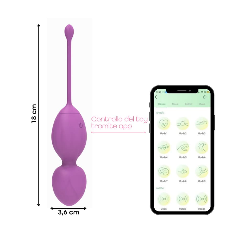 Palline Vaginali Vibranti Kegel Controllo con App Ovetto Vibrante in Silicone USB - 18