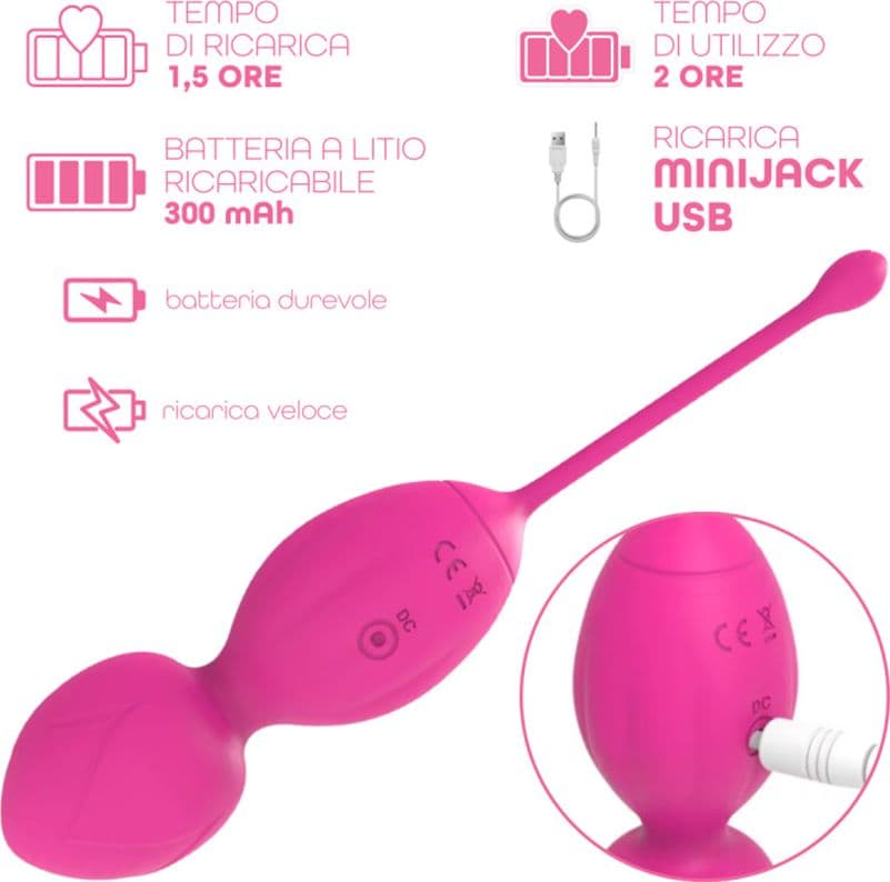 Palline Vaginali Vibranti Kegel Controllo con App Ovetto Vibrante in Silicone USB - 2