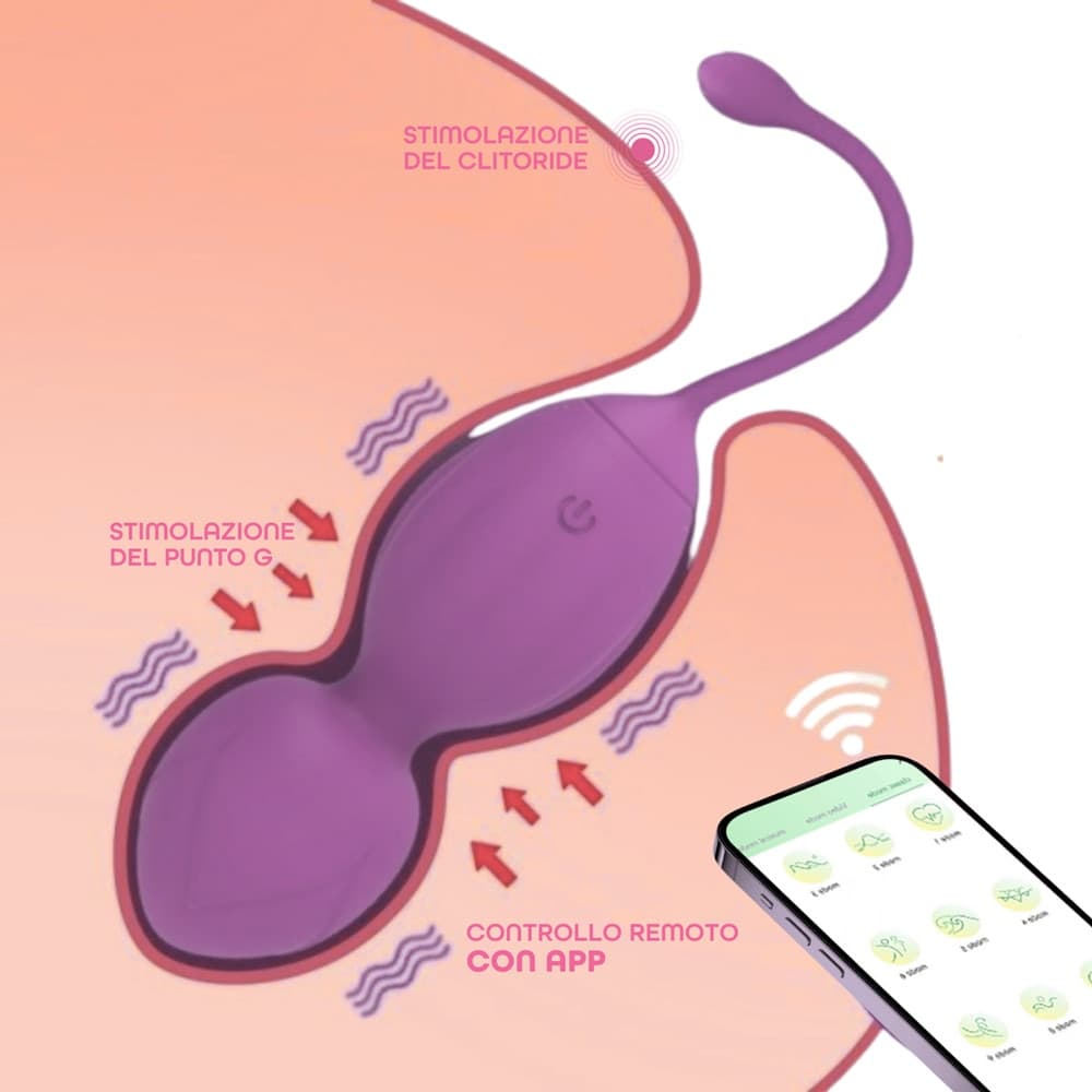 Palline Vaginali Vibranti Kegel Controllo con App Ovetto Vibrante in Silicone USB - 15