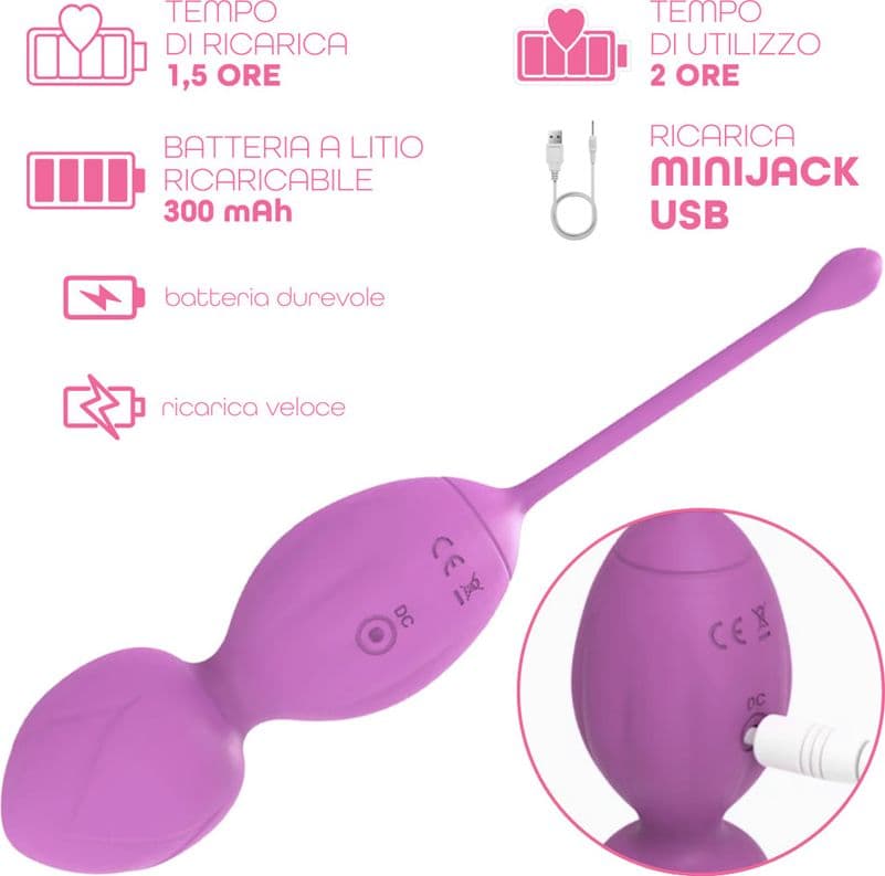 Palline Vaginali Vibranti Kegel Controllo con App Ovetto Vibrante in Silicone USB - 16