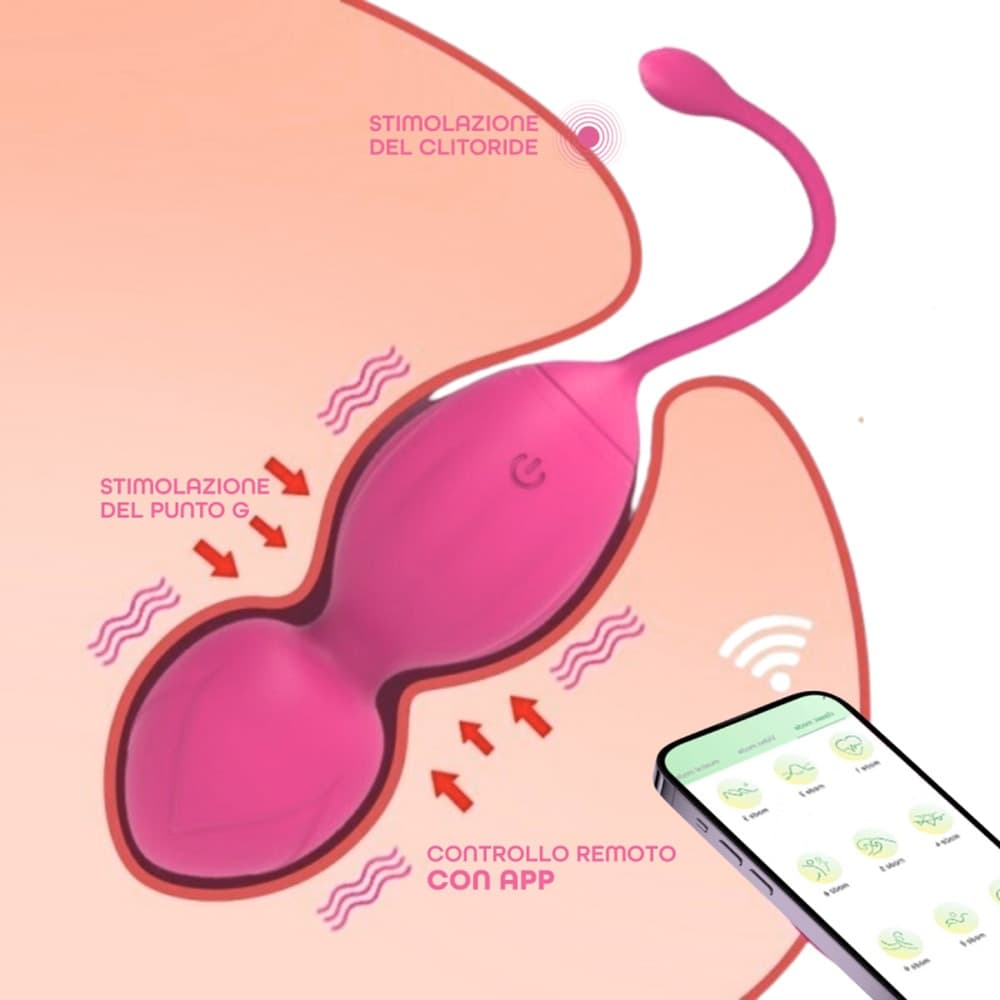 Palline Vaginali Vibranti Kegel Controllo con App Ovetto Vibrante in Silicone USB - 7