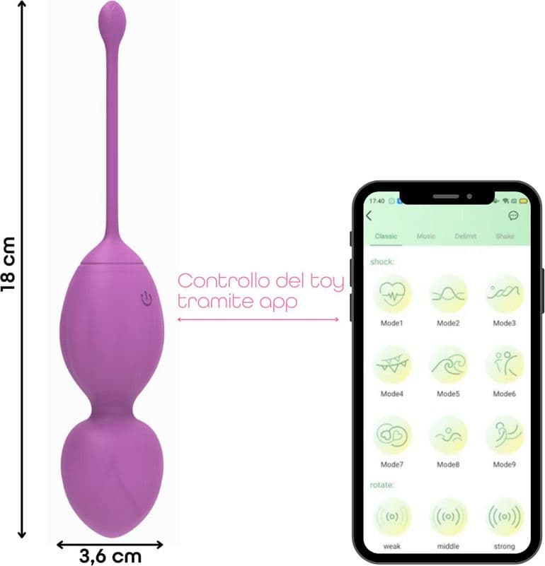 Palline Vaginali Vibranti Kegel Controllo con App Ovetto Vibrante in Silicone USB - 10