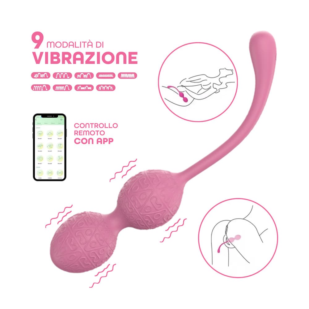Ovetto Vibrante Stimolatore Palline Vaginali Vibranti Controllo App in Silicone - 18