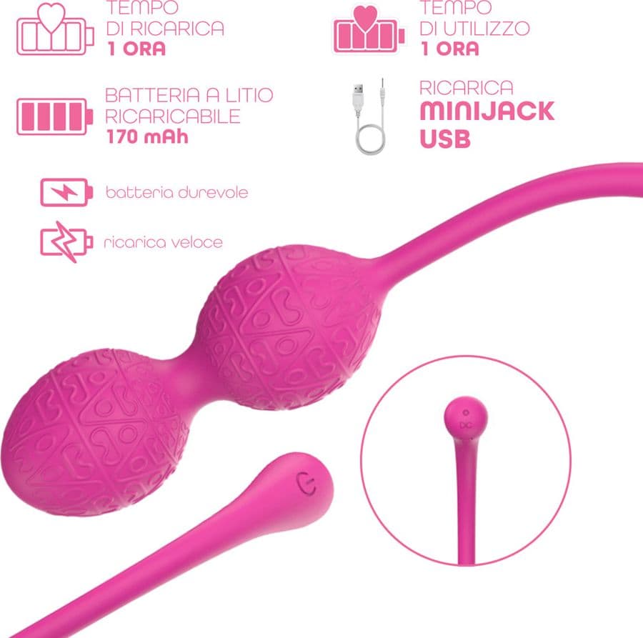Ovetto Vibrante Stimolatore Palline Vaginali Vibranti Controllo App in Silicone - 2