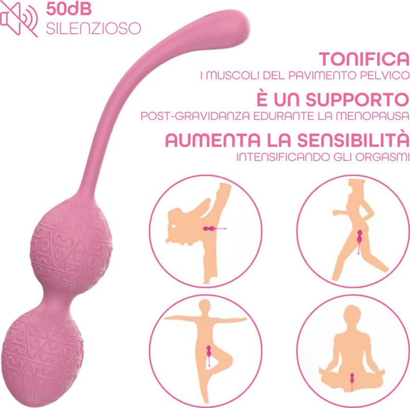 Ovetto Vibrante Stimolatore Palline Vaginali Vibranti Controllo App in Silicone - 15