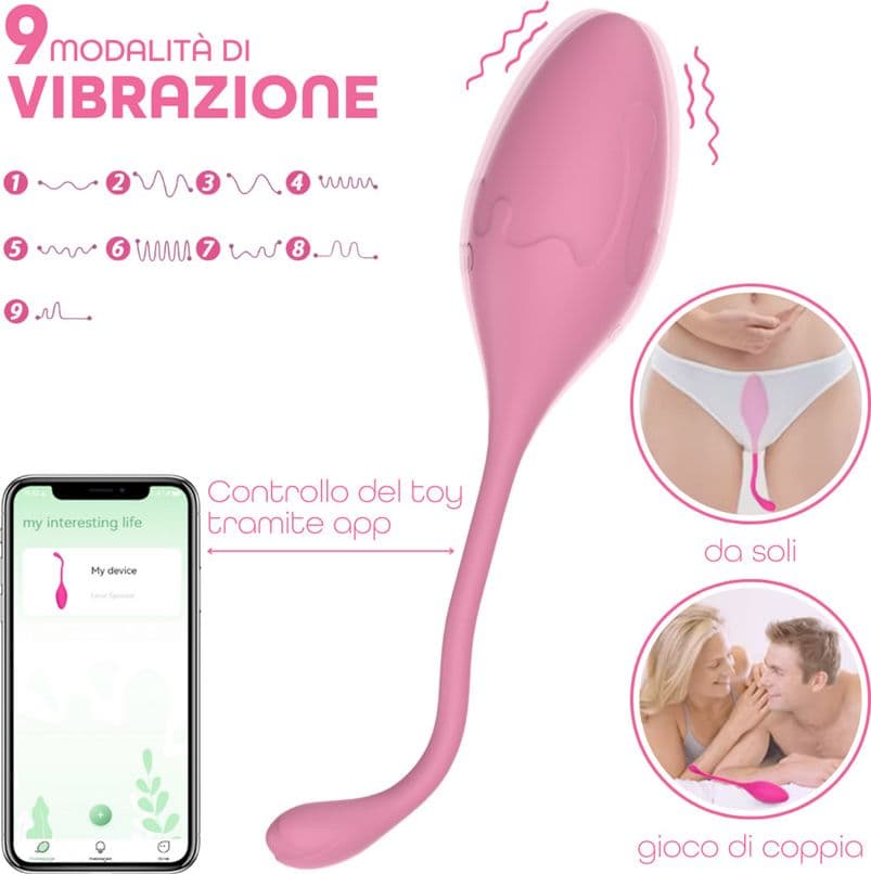 Ovetto Vibrante con App Vibratore Vaginale Indossabile Sex Toy per Coppia USB - 11