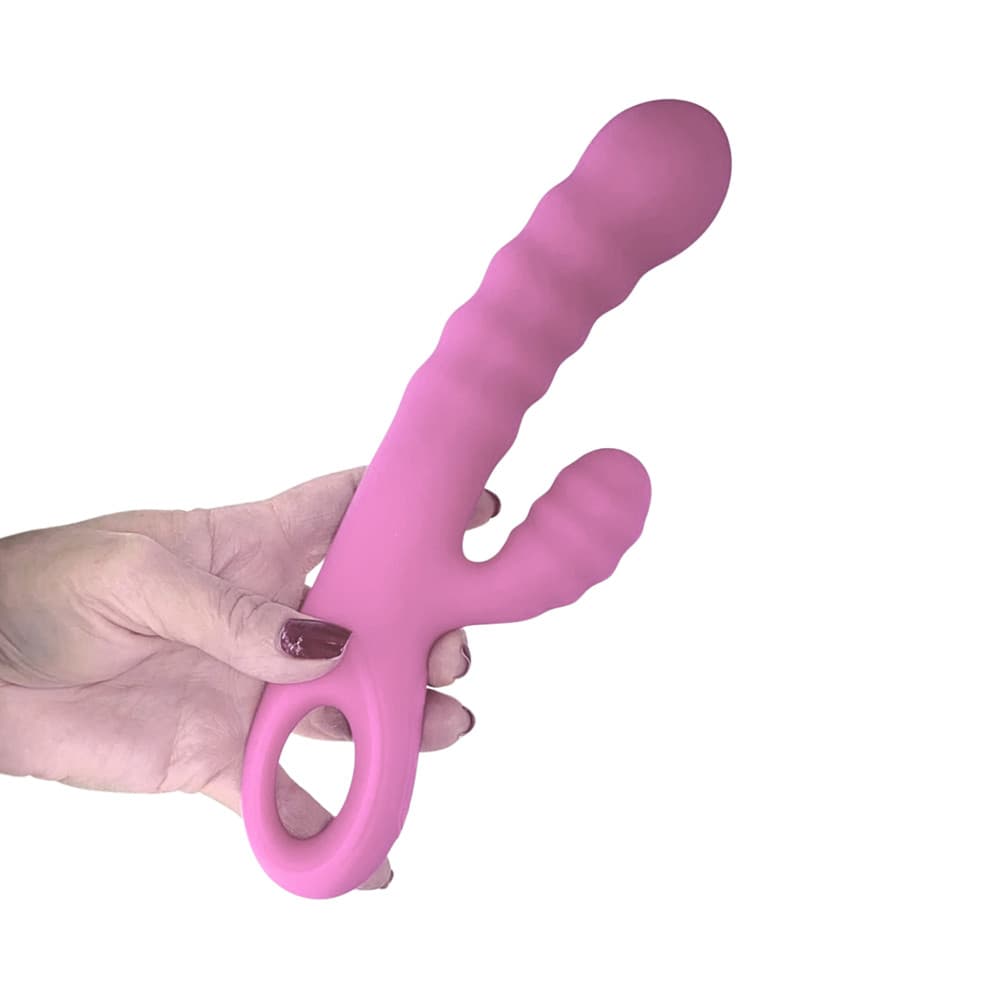 Vibratore Rabbit Doppia Stimolazione Punto G Clitoride in Silicone Ricaricabile - 19