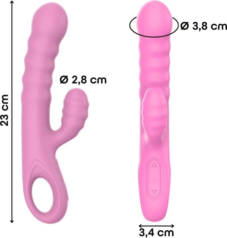 Vibratore Rabbit Doppia Stimolazione Punto G Clitoride in Silicone Ricaricabile - 13