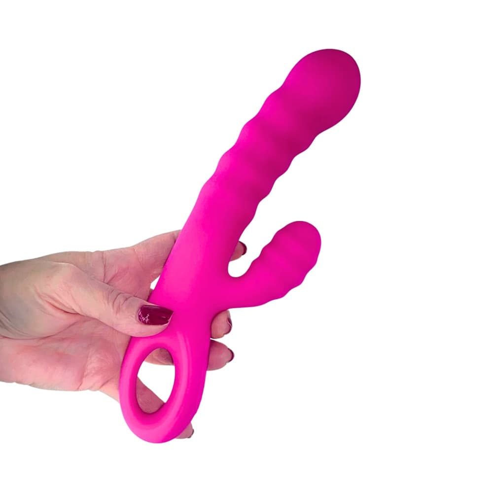 Vibratore Rabbit Doppia Stimolazione Punto G Clitoride in Silicone Ricaricabile - 3