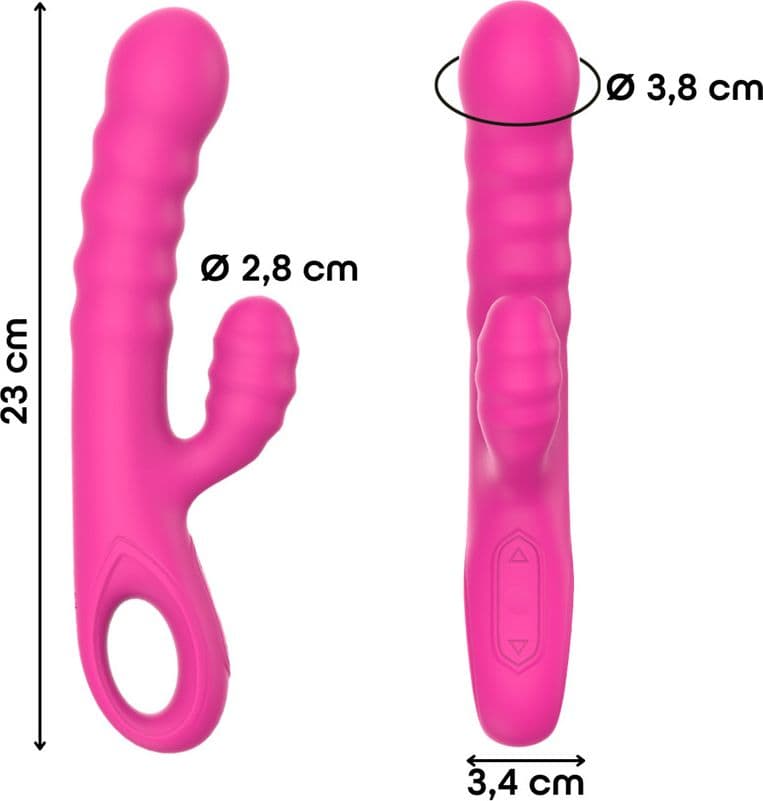 Vibratore Rabbit Doppia Stimolazione Punto G Clitoride in Silicone Ricaricabile - 4