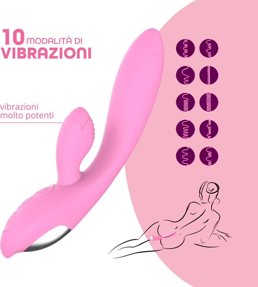 Vibratore Rabbit con Doppia Stimolazione Punto G e Clitoride in Silicone Sex Toy - 15