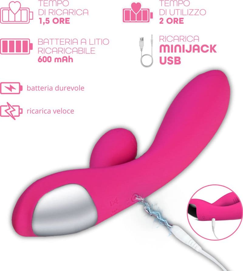 Vibratore Rabbit con Doppia Stimolazione Punto G e Clitoride in Silicone Sex Toy - 6