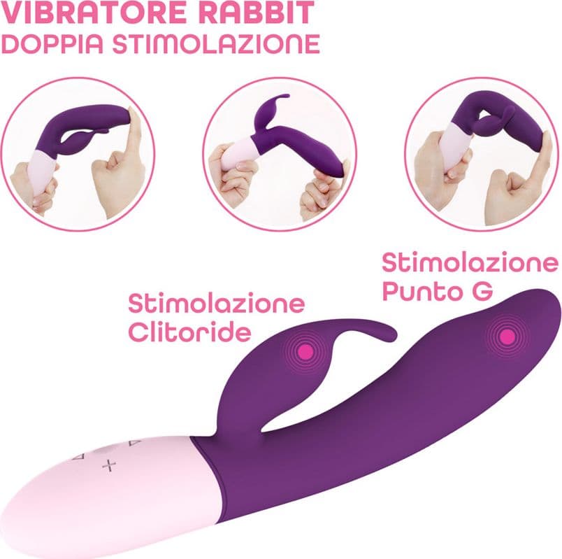 Vibratore Rabbit Doppia Stimolazione Punto G e Clitoride 10 Modalità Vibrazione - 13