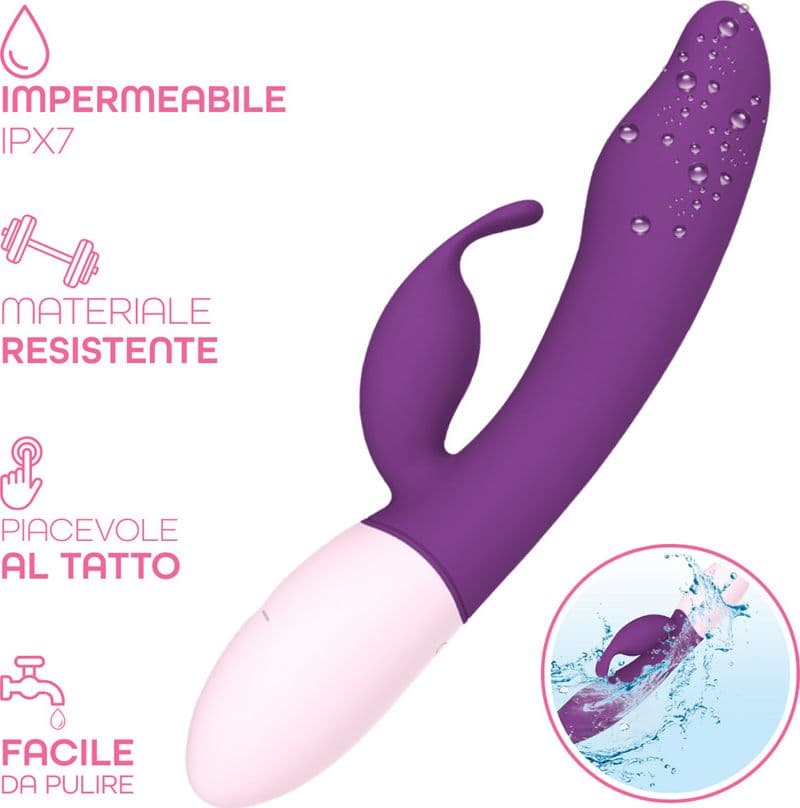 Vibratore Rabbit Doppia Stimolazione Punto G e Clitoride 10 Modalità Vibrazione - 16