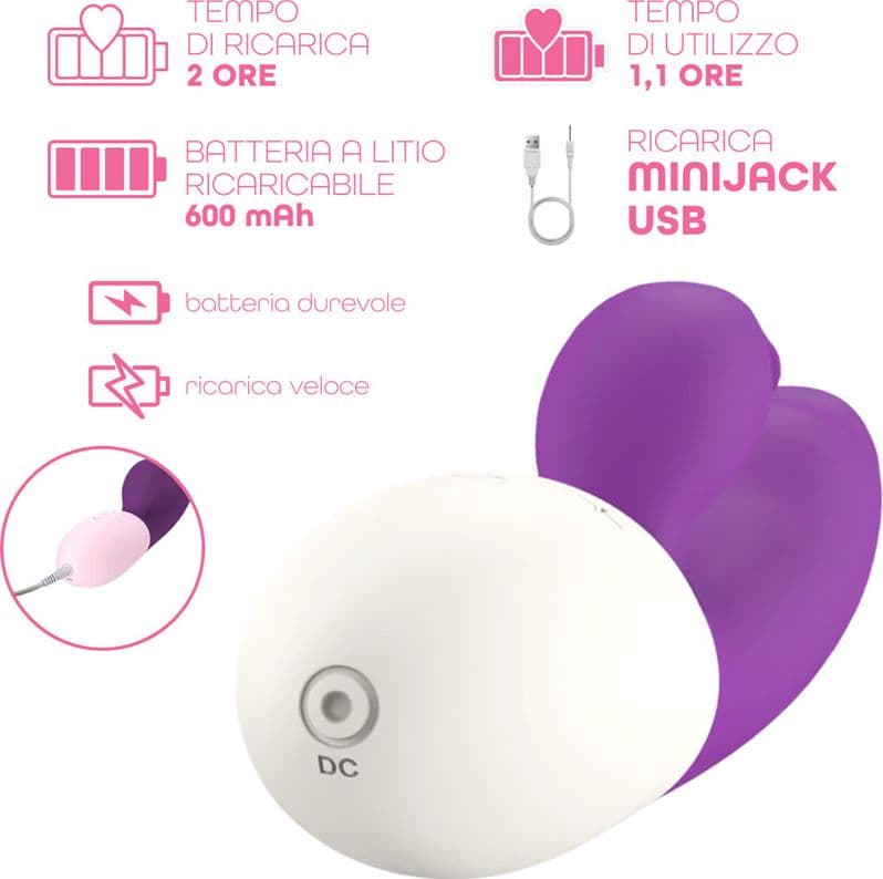 Vibratore Rabbit Doppia Stimolazione Punto G e Clitoride 10 Modalità Vibrazione - 17