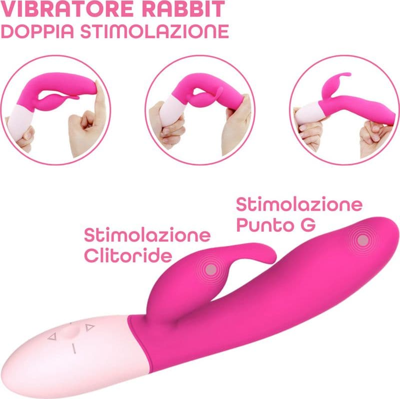 Vibratore Rabbit Doppia Stimolazione Punto G e Clitoride 10 Modalità Vibrazione - 9