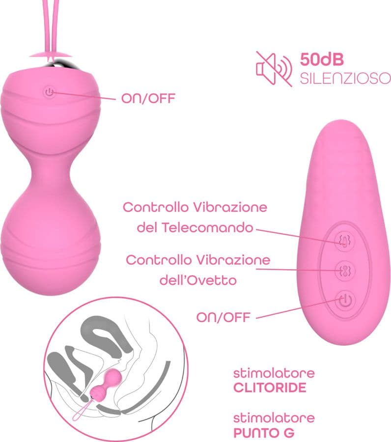Ovetto Vibrante con Telecomando Palline Vaginali Vibranti Stimolatore Clitorideo - 5