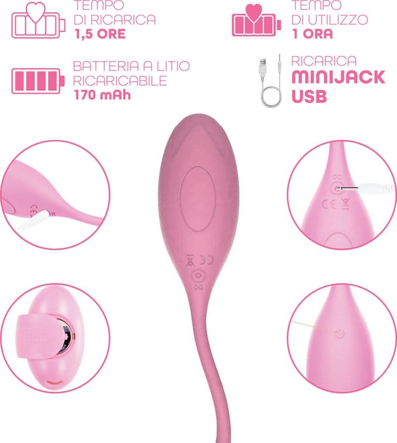 Ovetto Vibrante con Telecomando Vibratore Clitoride a 10 Modalità in Silicone - 14