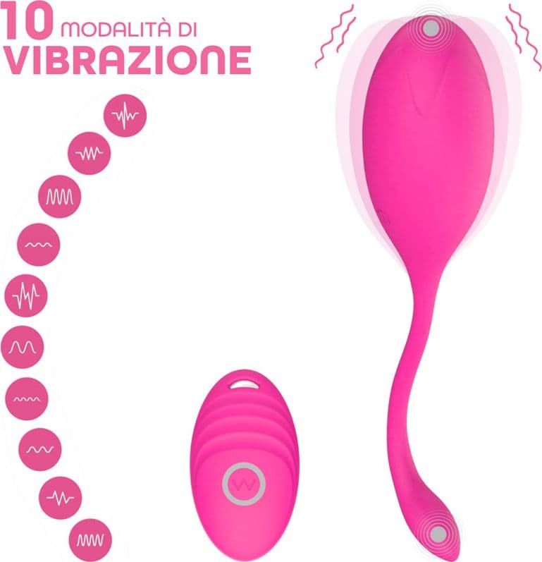 Ovetto Vibrante con Telecomando Vibratore Clitoride a 10 Modalità in Silicone - 7