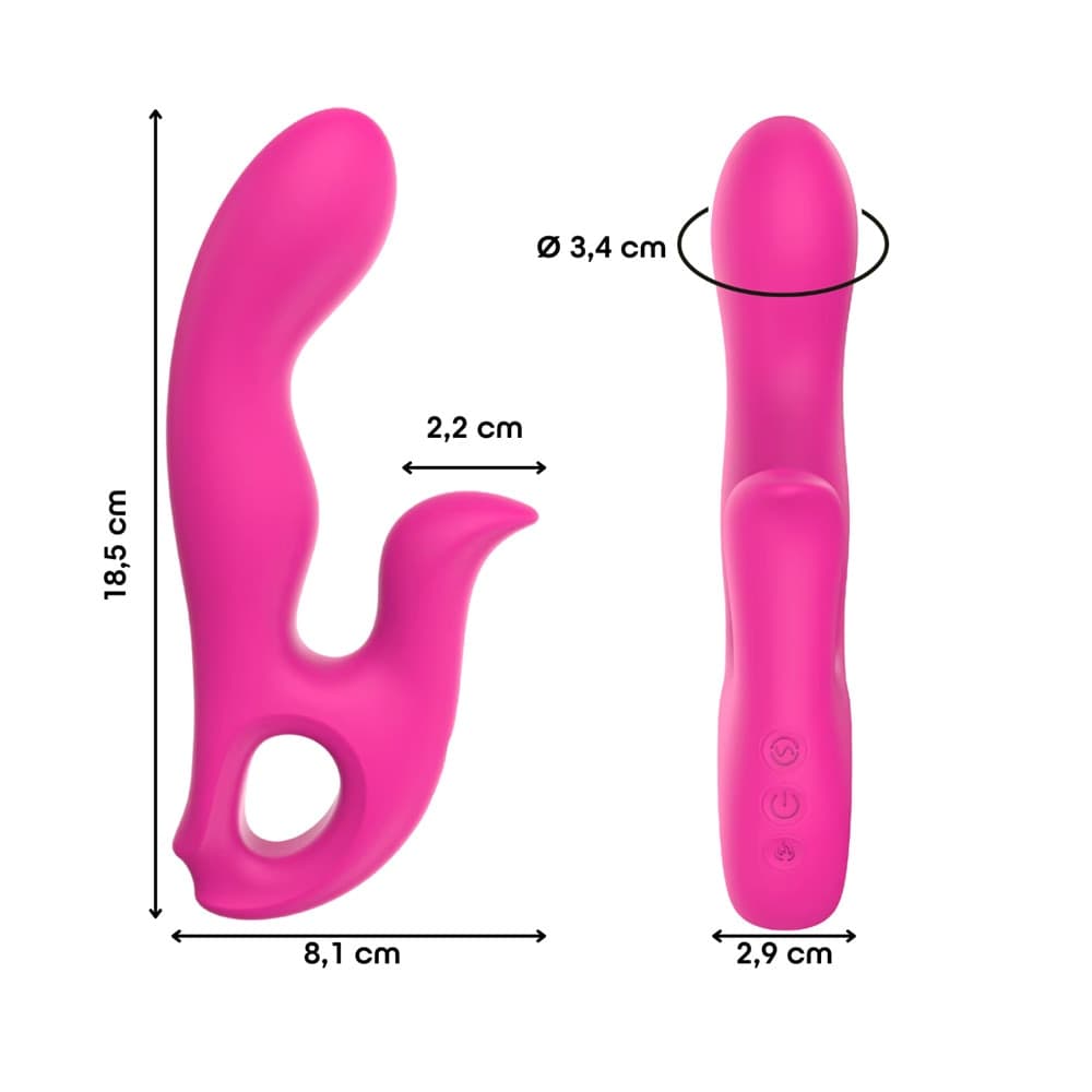 Vibratore Rabbit Riscaldante Doppia Stimolazione Clitoride e Punto G 10 Modalità - 2