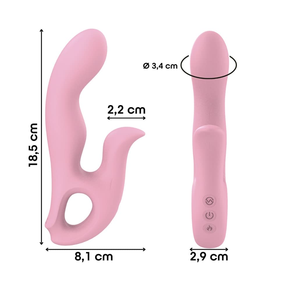 Vibratore Rabbit Riscaldante Doppia Stimolazione Clitoride e Punto G 10 Modalità - 15