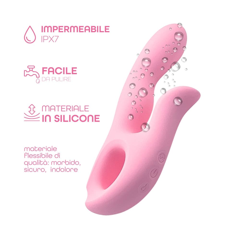 Vibratore Rabbit Riscaldante Doppia Stimolazione Clitoride e Punto G 10 Modalità - 17